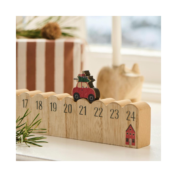 Julekalender 1-24 Krende bil, L50cm