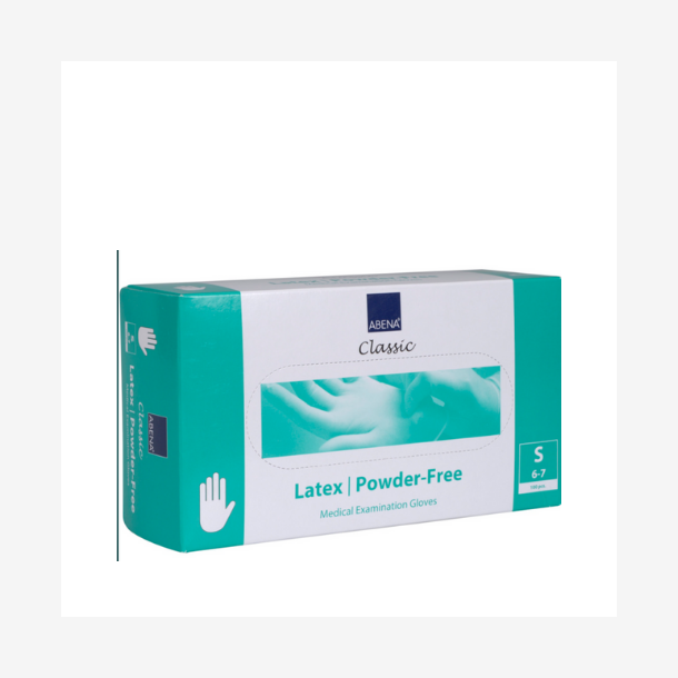Latexhandsker uden pudder str. S, 100 stk. 