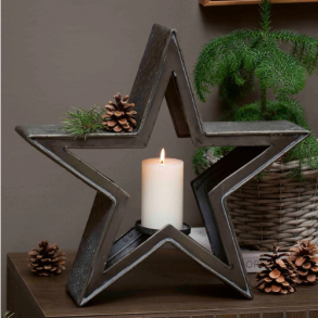 Eline Stjerne Lysestage, Antik sort 48,5cm