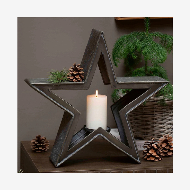 Eline Stjerne Lysestage, Antik sort 48,5cm