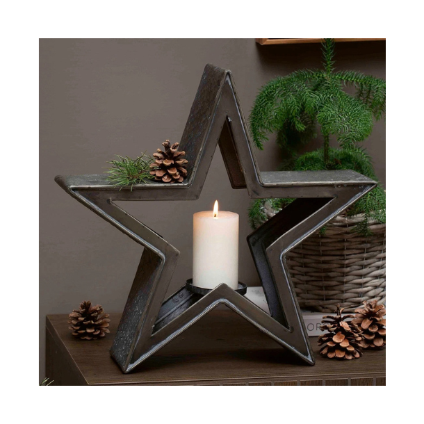 Eline Stjerne Lysestage, Antik sort 48,5cm