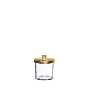 Abel glas lysestage, Guld 12,5cm