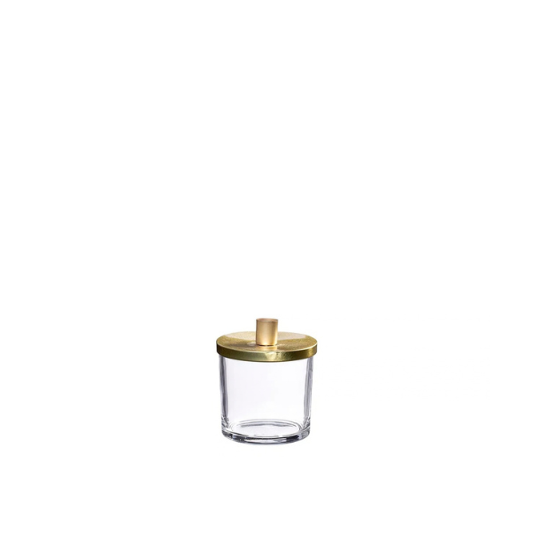 Abel glas lysestage, Guld 12,5cm