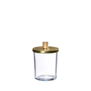 Abel glas lysestage, Guld 15cm
