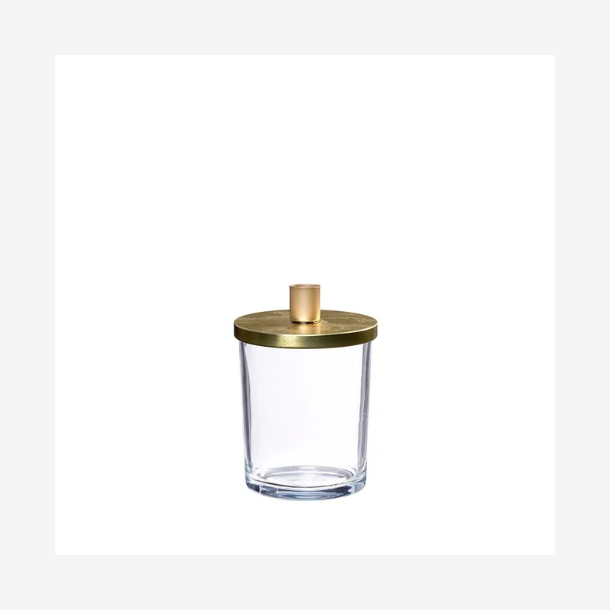 Abel glas lysestage, Guld 15cm