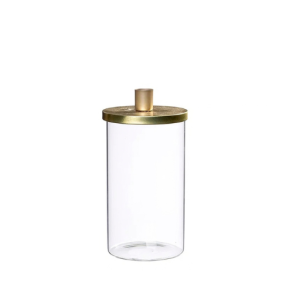 Abel glas lysestage, Guld 21cm