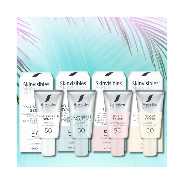 Skinvisibles ANSIGT 3 salgsprodukter og 1 tester af 4 varianter